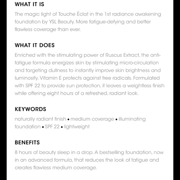 💯YSL Touche Eclat Radiance Awakening Foundation🎁 - Picture 3 of 8